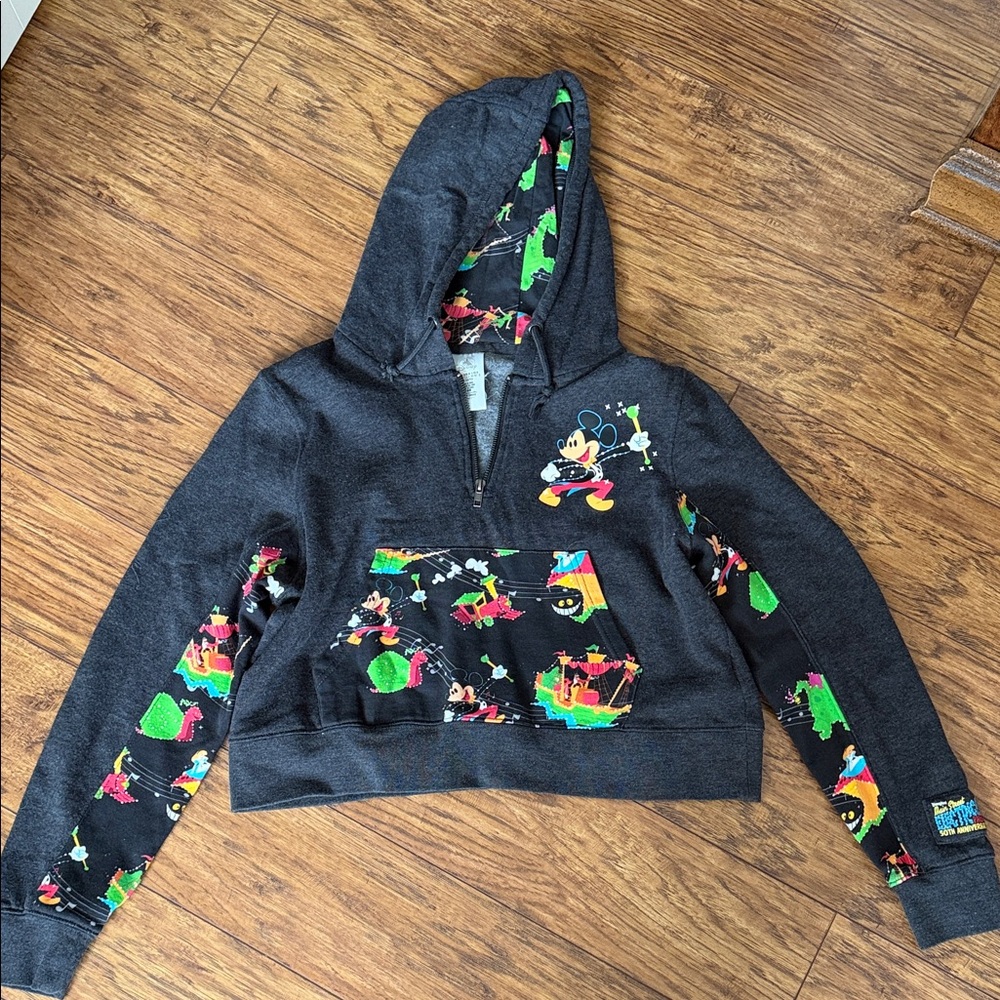 Disney Charcoal Limited Hoodie with Colorful Accents